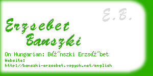 erzsebet banszki business card